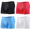 Alienjoy Boxer da uomo sottili in seta di ghiaccio, biancheria intima sexy trasparente senza cuciture, delicata sulla pelle, a vita bassa, L
