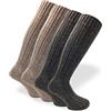 PASINI FASHION 2 Paia - Calze lunghe e pesanti con Alpaca - Collezione ALPES - calde e confortevoli, in assortimento di due colori (flanella-grifio, 38-40)