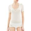 SalGiu Maglia (3 Pezzi) Intima 100% Cotone Estiva Mezza Manica Pizzo macramè (XXL, Bianco)