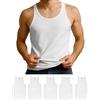 ALPIDEX Pacco da 5 Canotte da Uomo 100% Cotone Canotta Palestra Magliette Intime Canottiere, Taglia:L, Colore:Bianco