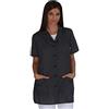tessile astorino Ricamo 0 - Camice da Lavoro Donna - Divisa per Maestra, Imprese di Pulizia, Parrucchiera, Estetista, Scuola Infanzia - Casacca Personalizzata (Grigio Scuro, M)