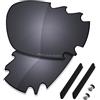 Saucer Lenti di ricambio premium per occhiali da sole Oakley Jawbone Vented Racing Jacket, Scudo Nero Polarizzato, Taglia unica