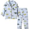 Verve Jelly Bambino Del Bambino Delle Ragazze Dei Ragazzi Manica Lunga Dinosaur Stampa Top Button Down Camicia e Pantaloni Lunghi In Cotone 2 Pezzi Pigiama Set Blu 3 120 5-6 anni