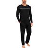 Marvmys Pigiama Uomo Cotone Lungo Invernale Due Pezzi Pigiama a Maniche Lunghe con Scollo Rotondo e Pantaloni con Tasche