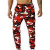 Celanisai Pantaloni da jogging da uomo, mimetici, in cotone, per sport, tempo libero, casual, militari, con blocco colorato, pantaloni cargo, O rosso., M