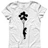 3styler T-Shirt Donna Balloon Girl Ballon Girl Palestine - Bambina con i Palloncini - Street Art Shirt - Linea Classic - 100% Cotone 185 gr/mq
