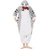 Simzoo Pigiama Intero Animali Unisex Kigurumi Adulto Carnevale Onesie Cosplay Halloween Costume per Donna Uomo Sleepwear
