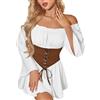 Generic Costume di Carnevale 2026 Elegante Abito Medievale con Maniche e Gonna Fluida per Storico
