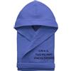 MAYRA Accappatoio Personalizzabile in Nido D'Ape 100% Cotone con Cappuccio | Taglie Grandi | Adulto, Uomo, Donna | Personalizzato con Iniziali, Nome, Logo | Ricamo Made in Italy (Blu Royal, m)