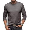 RQPYQF Maglietta da Uomo Manica Lunghe Casuale Henley T-Shirt Maglie a Manica Lunga Leggera Top vestibilità Regolare CS34 (Grigio Scuro, M)