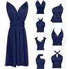 RUIRUILICO Abito Cerimonia Donna con Schiena Scoperta Multiway Vestito Elegante a Portafoglio Scollo a V Mini Abito da Cocktail Festa Senza Maniche
