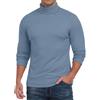 QIXING Maglia intima termica da uomo a maniche lunghe a collo alto termica invernale calda per uomo top strato base, Blu, L