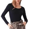 Cotonella Maglia Donna Manica Lunga in Caldo Cotone | Set 2 Magliette Intime Traspiranti Linea in&out | Maglia Sottogiacca (IT, Testo, Taglia Unica, Regular, Regular, 2/S, Nero)