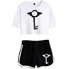 LKY STAR Hazbin Hotel T-Shirt e Corti Sets Anime Angel Dust/Charlie/Lucifer Cosplay Tops e Pantalone 2pcs per Donna Ragazze