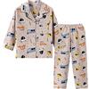 Verve Jelly Pigiama per neonato per bambina Set manica lunga con stampa dinosauro Top abbottonati Pantaloni lunghi Pigiama in 2 pezzi per bambini Blu 1 130 6-7 anni