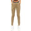 Nuofengkudu Skinny Pantaloni Cargo Donna con Tasche Laterali Militari Leggings Dimagranti Slim Vita Alta Pantalone Comodi Eleganti Curvy Push up Ragazza Fashion Pants Sportivi Moda Streetwear Khaki S