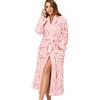 RONGTAI Accappatoio Donna in Peluche di Flanella con Bavero, Calda Veste da Camera Invernale, Pigiama Morbido per Autunno e Inverno, Coperta con Maniche, Regalo Confortevole
