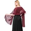 CHUNG Scialle da donna in chiffon, morbido, leggero, elegante, sciarpa lunga, accessorio per abito da sera, ideale come regalo per matrimoni