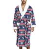 DASONLUE Accappatoio flanella pile uomo spesso peluche vestaglia Babbo Natale stampa cappotto da viaggio ispessito foderato biancheria da notte comodo motivo natalizio Bathrobe