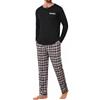 Jahetuul Pigiama Uomo Cotone Lungo Pigiama da Uomo a Due Pezzi | a Maniche Lunghe Invernale Pantaloni a Quadri con Tasche Caldo e Morbido S-4XL
