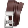 LEACOOLKEY Cintura automatica da donna, in pelle, regolabile, senza fori, per jeans, pantaloni con fibbia scorrevole dorata, larghezza 3 cm, X-caffè(fibbia argentata), L Passt Taillengröße 87-103 cm