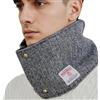 TAILORMAP Harris Tweed - Sciarpa in lana calda con colletto a scatto in velluto a quadri anti-freddo