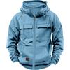 Meaunzyl Felpa Uomo con Cappuccio E Zip con Tasche Laterali Cotone Leggera Felpe da Lavoro Abbigliamento Felpa Tinta Unita Autunno Inverno Maniche Lunghe Cardigan Felpa Uomo con Zip