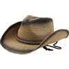 NICEYEA Cappello di paglia da uomo, cappello da cowboy, cappello estivo, anti UV, con tesa larga, cappello da spiaggia femminile, estivo, con protezione UV UPF 50+, d, Taglia unica