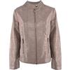 JOPHY & CO. Giacca Corta Donna Ecopelle con Tasche, Cerniere e Scollo Coreana (cod. 8820)