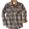 Dubinik® 6 oz Camicia Uomo Flanella Camicia Pile Cotone Western Cowboy Bottone di Perla Manica Lunga Pesante Quadri Vintage Tartan Crema 2XL