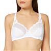 Playtex Reggiseno con Ferretto in Microfibra Flowery Lace Comfort e Sostegno Donna x1, Bianco, 3B