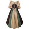 Generico Vestito Medievale Donna Lungo, Rinascimentale Abito Medievale Donna, Costume da Principessa Donne Curvy Vintage Abiti Eleganti Tradizionale Irlandese Vestito Halloween