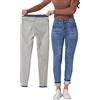 zsangbee Jeans termici da donna foderati in pile jeans invernali skinny jeans caldi pantaloni in denim