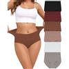 Levao Confezione da 6 Slip da Donna Senza Cuciture a Vita Alta Slip da Donna Senza Cuciture a Vita Alta Intimo da Donna Traspirante No Show Mutandine Slip da Donna Confezione Multipla S-XXL