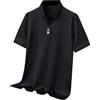 Generic Polo Bianca Uomo Polo da Golf per Uomo Nuova a Righe in Seta Ghiacciata a Maniche Corte Tendenza Moda Estiva da Lavoro Polo Golf Classico con Spalline Viaggio