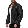 Red Bridge Uomo Giubbotto Manica Lunga Finta Pelle Casuale Biker Nero Line Giacca