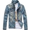YOUCAI Giacca di Jeans Uomo Maniche Lunghe Estivo Casual Denim Giacca Giubbino Slim Fit Giubbotto Da Mezza Stagione Denim Cappotti,Blu1,XXL