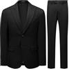 YFFUSHI Abito da Uomo 2 Pezzi Completo Uomo Risvolto a Punta Taglio Regular Elegante 2 Bottoni Ufficio Cerimonia, Nero, L