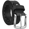 No Limits Cintura Uomo in Vera Pelle, Alta 4 cm, Accorciabile, Con Cucitura Marca Punto, Stile Sportivo e Casual, Fibbia Nickel Free