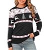 Totatuit Maglione Natalizio da Donna Maglione Lavorato a Maglia Maglione Invernale da Donna con Fiocchi di Neve e Renne