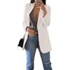 Generisch Blazer da Donna Elegante, Giacca Lunga, Business, Giacca Lunga, Slim, Cappotto, Cardigan da Donna, Abiti Eleganti, Blazer Stampato da Donna Elegante, C bianco., M