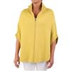 Marenza Poncho Zip Misto Cashmere Doppio Filo Donna Made in Italy Lana Merino Cachemire cerniera Nero Beige Bianco Blu Grigio Maglia Mantella Scialle Taglia Unica