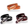 CaserBay Cintura durevole delle cinture di cuoio genuine della cinghia delle donne con la fibbia ovale di colore dell'oro per i pantaloni, jeans, Confezione da 3, nero, bordeaux e arancione-marrone