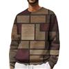 Generic Felpe da Uomo Vintage a Blocchi di Colore con Grafica a Maniche Lunghe, Maglioni da Uomo Girocollo, Camicie Casual da Uomo Autunno Inverno, Felpe a Vestibilità Libera, B-viola, 5XL