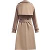 Generisch Trench Donna Doppio Petto Lungo Cappotto Classico Autunno Primavera, Giacca Trench con Cintura Cappotto Donna Cappotto Di Cotone Giacca A Vento Cappotto di Mezzogiorno Antivento Collo