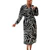 YouKD Maxi vestito Boho Beach Bikini Cover Up Robe Plus Size indumento per le donne, C Nero Bianco, Taglia unica