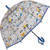 ThreeH Ombrello Trasparente per Bambini con Apertura Automatica Facile da Impugnare a cupola 8 stecche in Fibra Blu Scuro