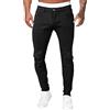 Generic Denim 1982 Casual Sport Jeans Uomo Tinta Unita Stile Classico Alto Allungamento Foro Stretto Gamba Pantaloni Lucidi Uomo, Nero , 48