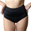 Ecowoman | Costume da Bagno Mestruale per Adolescenti | Slip del Bikini mestruale Assorbenti e Lavabili | A Prova di perdite (IT, Testo, XS, Regular, Regular, Nero- Vita Alta)