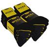 sockenkauf24 10 o 20 Paia Calze Lavoro Uomo WORK per Scarpe Antinfortunistica Rinforzate Cotone Traspirante (47-50 10 Paia Nero)